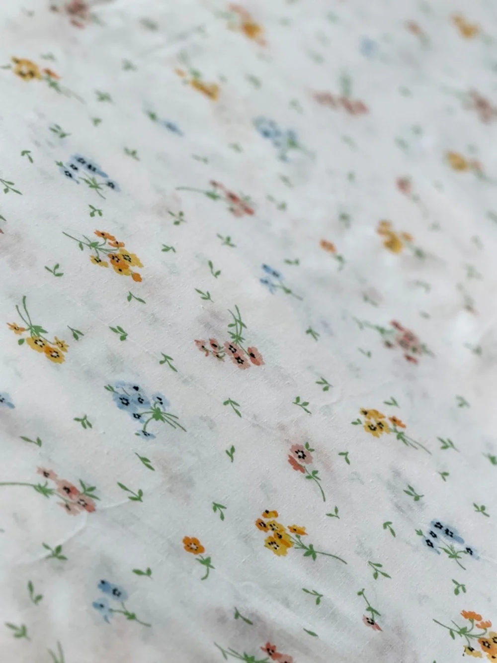 Vintage 80’s JC Penney Floral Flat Sheet. Sz-Full. Muslin | Permanent Press